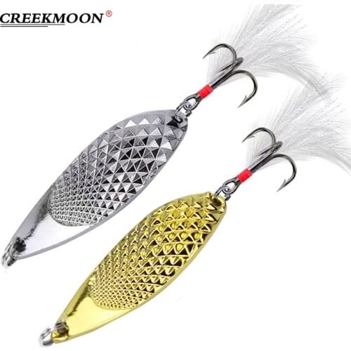 Snake Sequins Metal Spinner Spoon Fishing Lure Hard Baits Noise Rotating Hard Baits For Trout Pike Feather Treble Hook Tackle