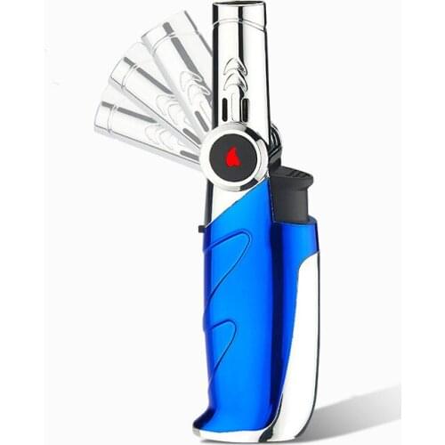 Adjustable outlet direction handheld Jet flame torch Butane gas lighter for BBQ Windproof lighters