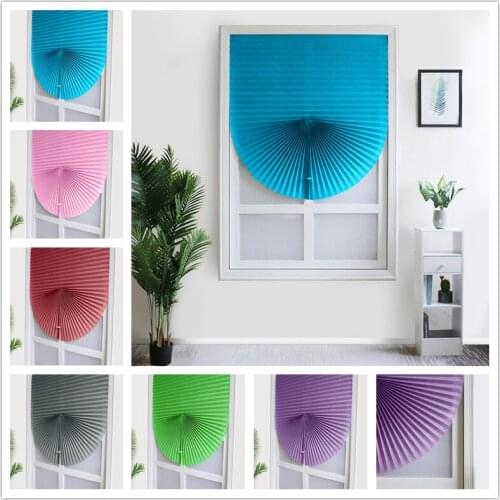 Self-Adhesive Blinds Semi-Blind Window Curtains Bathroom Kitchen Balcony Office Blinds Pleated Curtains