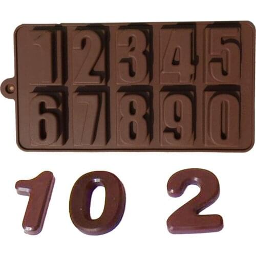 3D DIY Silicone Fondant Cake Moulds 0-9 Numbers Shape Baking Mold Chocolate Cupcake Pastry Molds Baking Supplies Decorating Tool