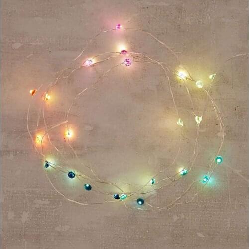 3m 30 LED Rainbow Diamond fairy Lights String battery operated for Christmas festival holiday party wedding garland decoration