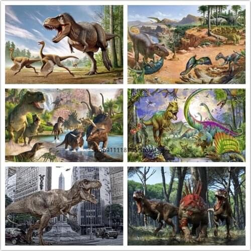 High Quality Diy 5D Diamond Painting Jurassic Dinosaur Full Square Round Diamond Embroidery Cross Stitch Kit Animal Home Decor
