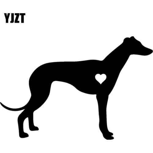 YJZT 16CM*10.8CM Cartoon Car Styling Greyhound Animal Car Sticker Black/Silver C2-3166