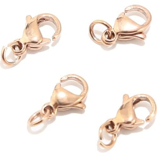 20sets/lot stainless steel Lobster Clasp Connectors 10mm With Jump Ring for Jewelry Craft Making