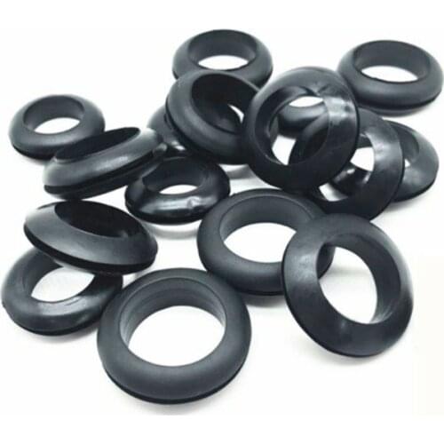200Pcs/box Soft Rubber Grommet Gasket Kits for Wire Cable Black Assortment Set Electrical Wire Gasket Tools
