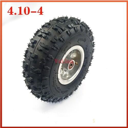 4.10/3.50-4 tire wheel 4.10- 4" Inch Rear Wheel Tyre Tire for 49cc Mini Quad Dirt Bike Scooter ATV Buggy