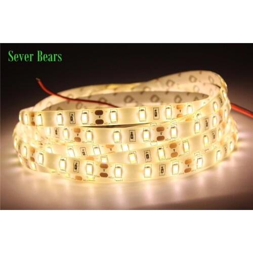 5m/lot Super Bright LED Strip Light 5630 5M 300LED Waterproof DC12V Flexible LED Strip,60LED/m, Warm white, White Free Shipping