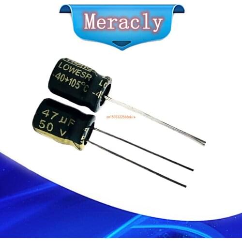 20pcs/lot Q02 high frequency low impedance 50v 47UF aluminum electrolytic capacitor size 6*7 47UF 20