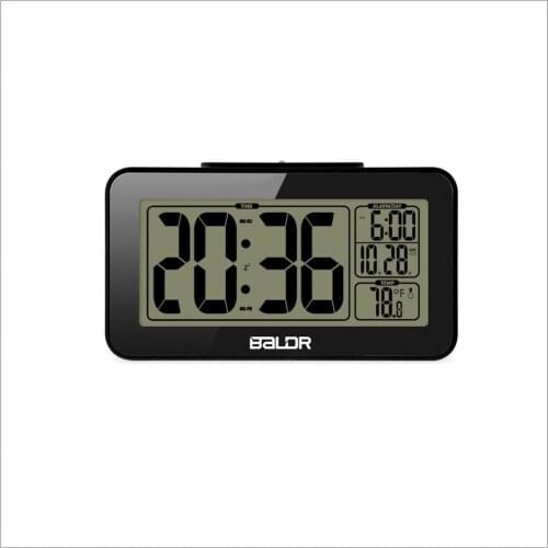 Baldr Digital Alarm Clock Snooze Electronic Student Clock Large LCD Display Kids Light Sensor Nightlight Office Table Clock