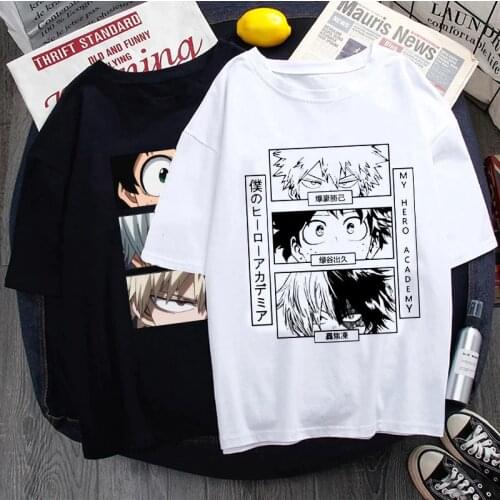 Japanese Anime My Hero Academia T Shirt Women Manga Bakugou T-shirt Boku No Hero Academia Todoroki Graphic Tees Female Tshirt