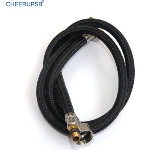 Flexible Plumbing Hose Kitchen Water Supply Connecting Lines Hot and Cold Mixer Faucet Connector Bathroom Braided Black Nylon