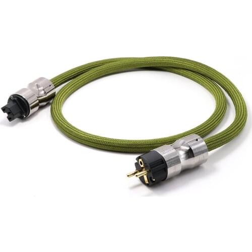 Hi-end OCC 4square Power Cord Cable Schuko Power Cord Cable HIFI High Power EMC Shield AC PowerCord,SCHUKOPOWERline