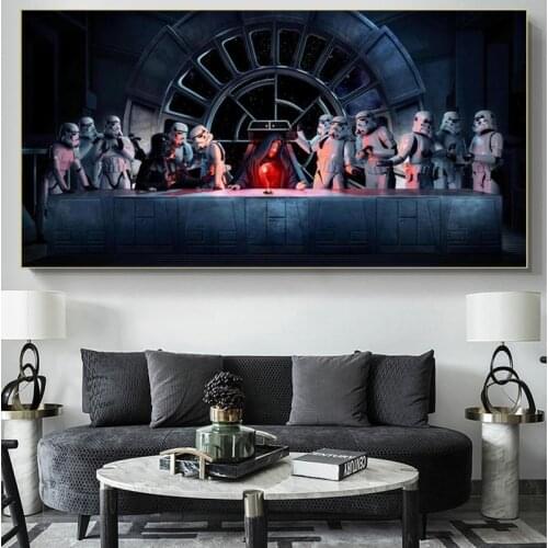 Disney Star Wars Art Figure Canvas Paintings Emperor Palpatine Last Supper Posters Print Wall Art Picture for Living Home Decor