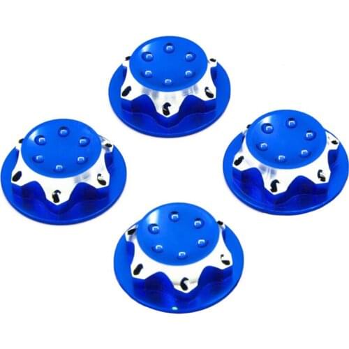 4pcs Aluminium Wheel Hub Kit Antidust Cover 17mm HEX Nut CNC For RC 1:8 Model Car Anti-skid Wheel Cover Toy Part Supplies TEAM C