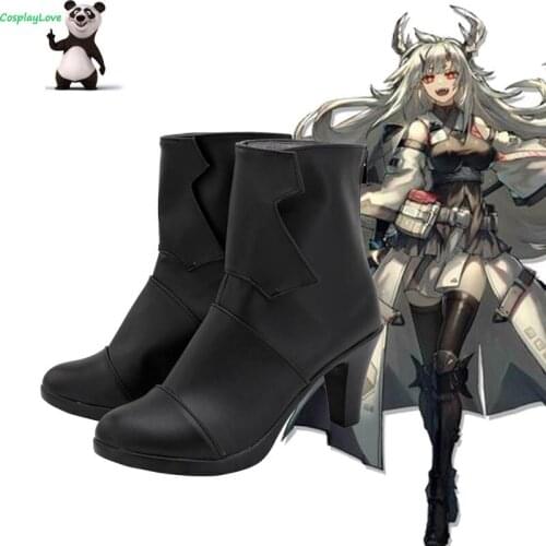 CosplayLove Arknights Matoimaru Black Cosplay Shoes Cosplay Long Boots Leather Custom Made
