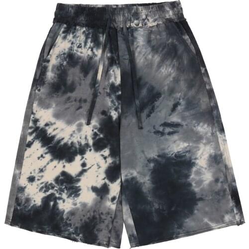 Summer 2021 mens short pants streetwear Style Street Tie Dyeing Mens Fashion Brand Loose Shorts Mens And Womens Sports Capris