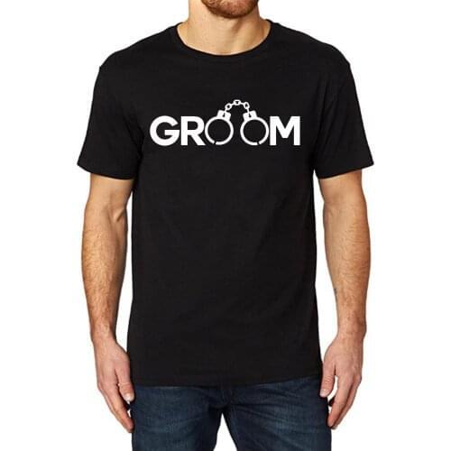 Lyprerazy Mens GROOM HANDCUFFS Funny Printed T-Shirt