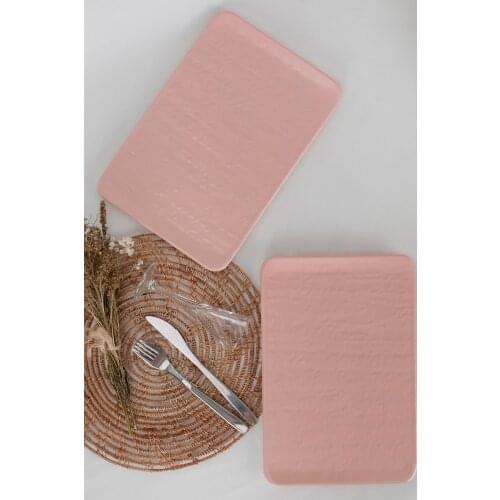 Matt Light Pink Natural Stone Kayak Plate 30 Cm 2 Pcs