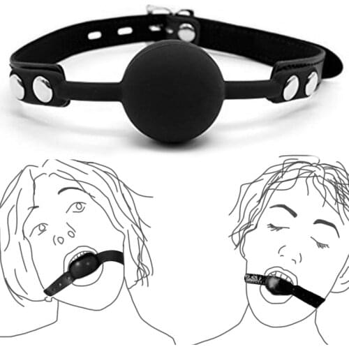 Soft Silicone Ball Gag Oral Fixation Bdsm Bondage Mouth Mouth Stuffed PU Leather Tape Sex Toys For Couples Adult Games Erotic