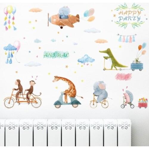Cartoon animal World children cabinet entrance bathroom study classroom dormitory decoration wall stickers