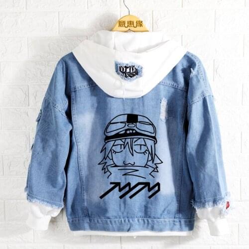 New Fooly Coolyhoodie Anime Haruko Haruhara Naota Nandaba FLCL reflect light Coat Men Women Fashion Denim Jacket