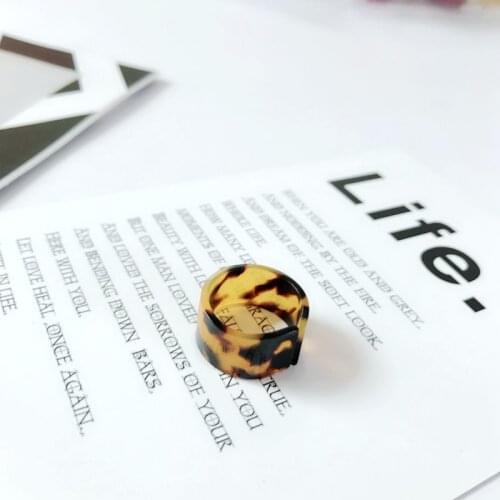 New Sweet Cute Tortoise Resin Adjusted Leopard Print Ring