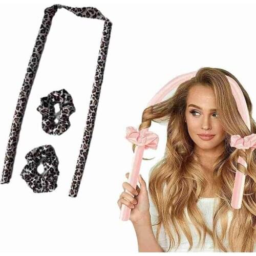 1 Set Heatless Curling Rod Headband Universal Curling Iron Heatless Curling Rod Headband No Heat Curls Silk Ribbon Hair Rollers