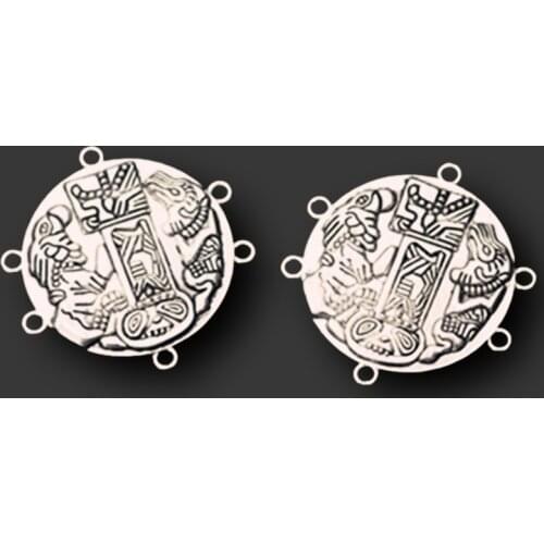 WKOUD 2pcs Silver Color Retro Birds and Animals Bracelet Necklace DIY Metal jewelry Porous Alloy Connectors