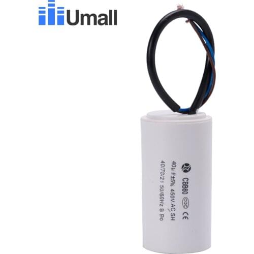 CBB60 450V AC 40uf running motor start ac film capacitor power electric motor compressor air conditioners spare parts