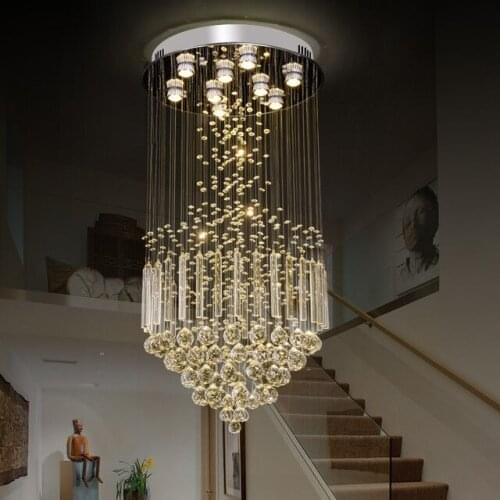 Luxury Crystal Chandelier Led Indoor Lighting Large Hanging Lamp For Modern Living Room Staircase Lobby Home Cristal Lustre