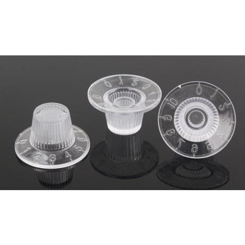 3 Pieces Guitar Amp Knob Amplifier Skirted Knobs for Guitar Bass Parts Transparent Color