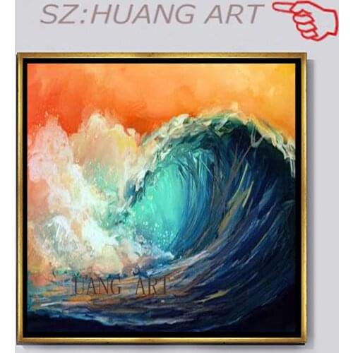 Hand-painted oil paintings of famous kanagawa wave Japanese landscape canvas wall art seascape painting the living room wall
