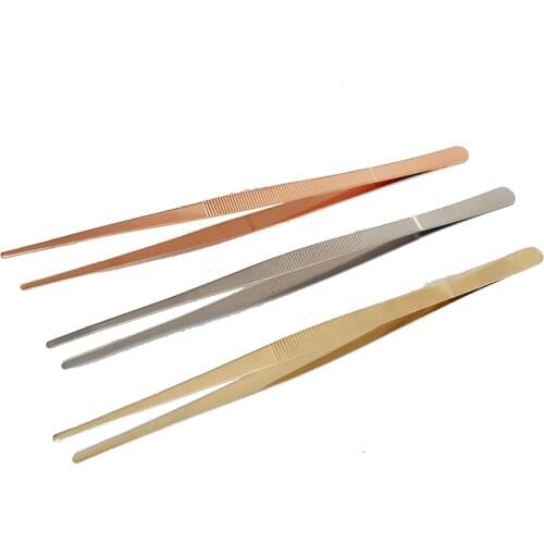 Garnish Tongs Tweezer Tongs with Serrated Tips, Comfortable Ridged Handle Copper Plated/Gold Plated-20cm/25cm/30cm