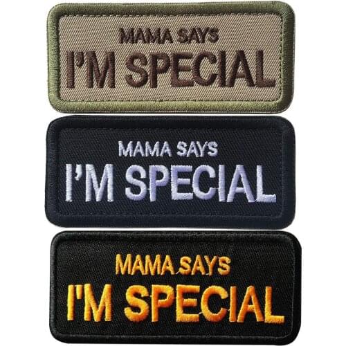 Service dog badge MAMA SAYS I'M SPECIAL Patch Funny Words Saying Tactical Embroidery Hook and Loop Patch