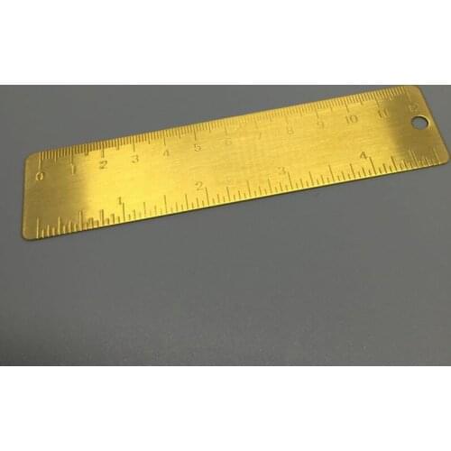 1 pcs Mimi Vintage Brass Handmade Straight Ruler School Copper Metal Bookmark EDC Tools 13cm length