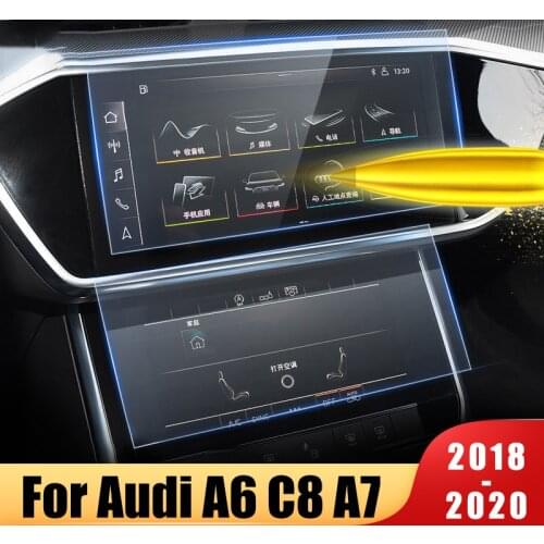 For Audi A6 C8 A7 2018 2019 2020 Glass Car Navigation Screen Protective Film Radio GPS LCD Dash Board Screen Guard Accessories