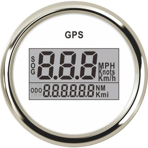 1pc 52mm Digital GPS Speedometers SOG ODO Speed Mileometers 0-999Knots Mph Km/h Speed Gauges 9-32v with Red Backlight White