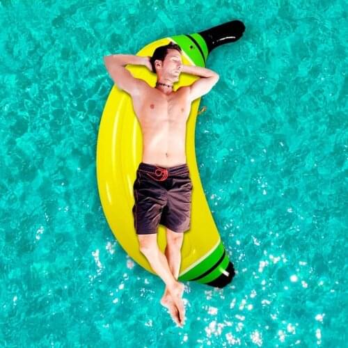 1 pcs Summer yellow inflatable banana floating bed inflatable banana floating row inflatable banana recliner