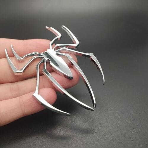 1 pcs Metal 3D Car Stickers Spider Shape Emblem Chrome 3D Car Truck Motor Decal Sticker Universal Car Styling Accessories Drop