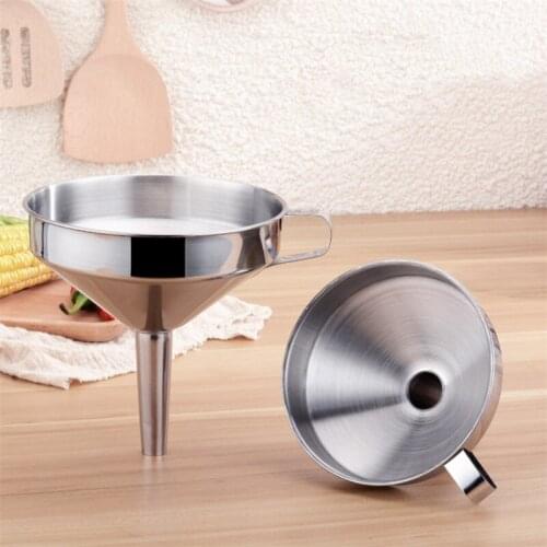 3Pcs/Lot 10/12/14cm Creative Stainless Steel Funnel For Transferring Of Liquid Metal Oil Funnel Wine Lifter Kitchen Tools Set