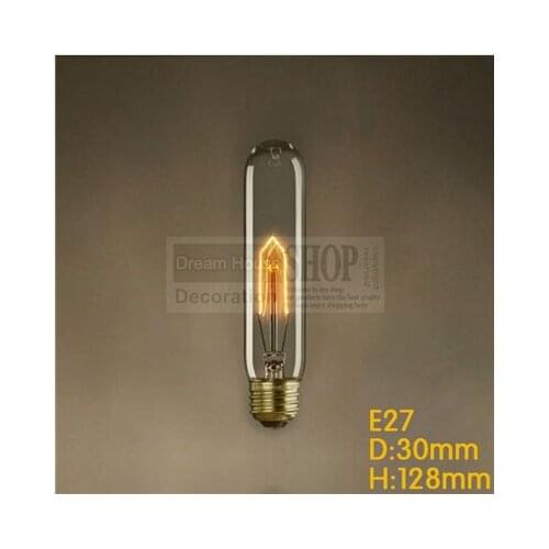 Free shipping cheapest edison lamp samples Vintage edison filament T10 tube lamp bulb 220V 60W 40W CE E27/E26 Edison style light