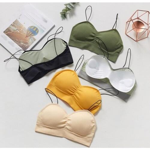 Seamless Soft Bras for Women Thin Strap Wireless Push Up Bra Backless Comfort Underwear Bralette Sexy Lingerie