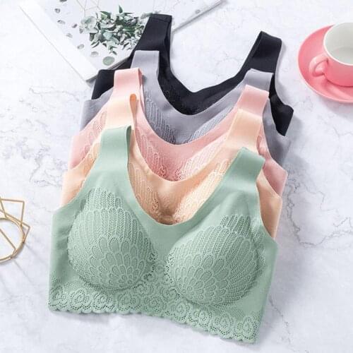 NEW Sports Bra Comfortable 5D Wireless Contour Bra Lace Breathable Underwear Seamless No Underwire Sports Running Bras