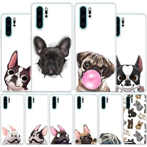 Cartoon Pug Dog French Bulldog Cover Phone Case For Huawei Honor 10 9 20 Lite 9X 8X 8S 8A 7X 7A Pro Y5 Y6 Y7 Y9 2019 Y9S 10i20i