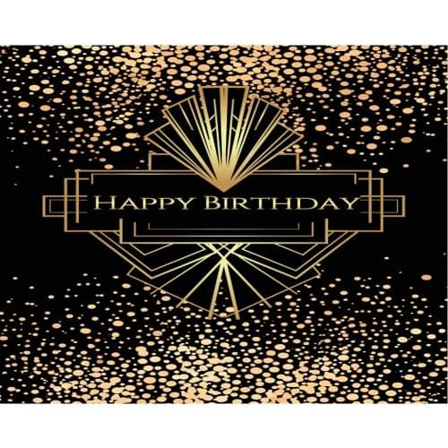 Happy Birthday Golden Spots Party Backdrop Baby Shower Room Decor Photo Booth Studio Prop
