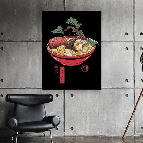 Pictures Life Home Decoration HD Prints Wall Artwork Modular Tree Ramen Poster Painting Cuadros Canvas for Living Room No Frame