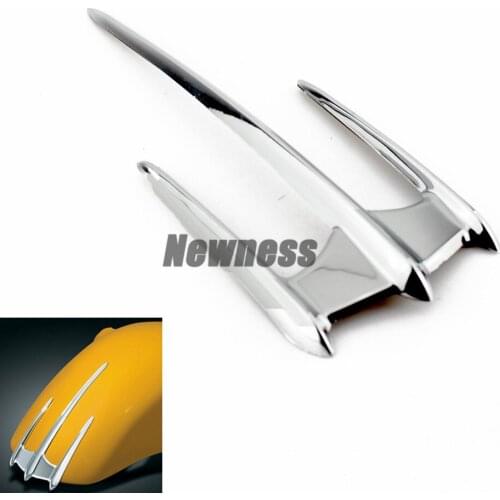 Chrome Motorcycle Fairing Triceptor Fender Accent Trim Case for Yamaha XVS650 XV1100 V-Star Honda VTX1300 VTX1800 02-08