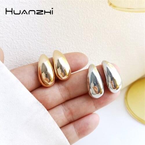 HUANZHI 2021 New S925 Silver Geometric Irregular Drop Earrings Minimalist Earrings for Women Girls Jewelery Gifts