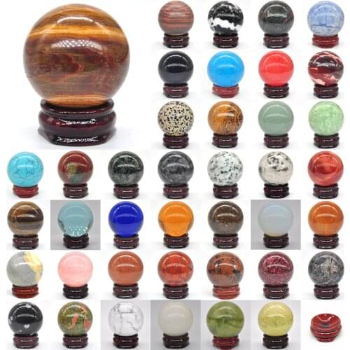 40MM Natural Gemstones Ball Healing Crystals Home Decoration Reiki Wicca Chakra Stones Sphere Rocks Mineral Gem Massage Globe