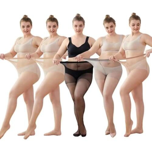 20D Ultra-thin Plus Size Tights For Women Anti-hook Tear Resistant Super Elastic Magical 120kg Pantyhose Large Size Nylons Lady